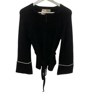 Philosophy Black & White Acrylic Blend Bell Sleeve Sweater Tunic Sz Small New